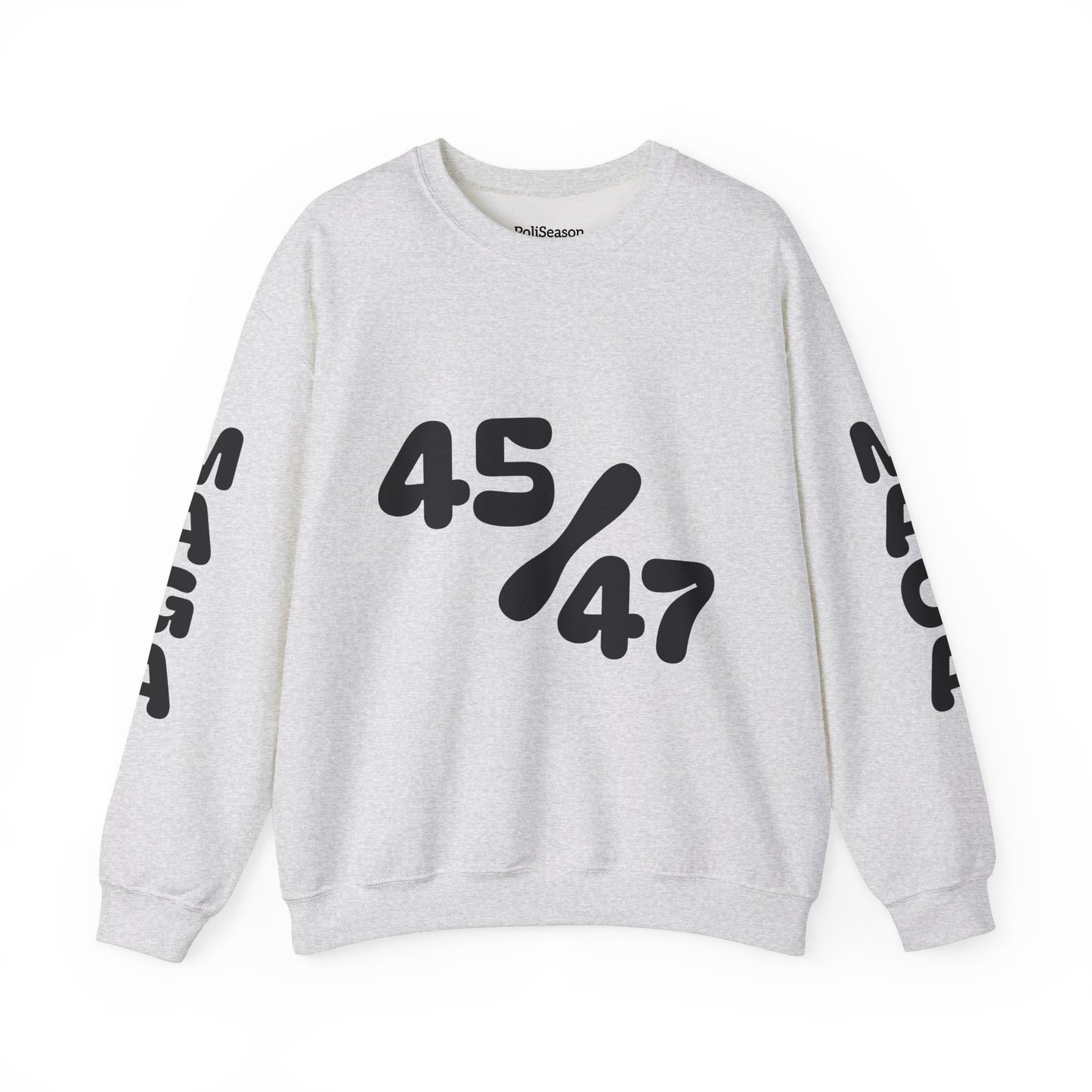 Black 47/45 MAGA on sleeves Unisex Heavy Blend™ Crewneck Sweatshirt