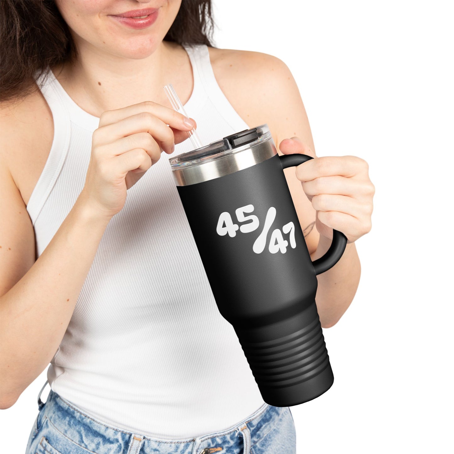 45/47 with Trump Silhouette Insulated Travel Mug, 40oz