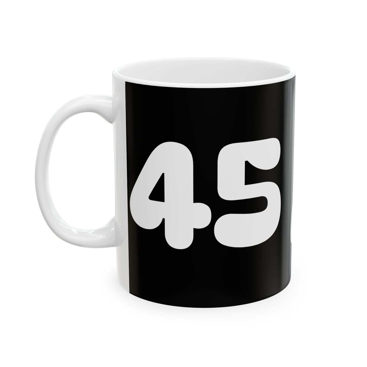 Black 45/47 Ceramic Mug, (B/W) (11oz, 15oz)