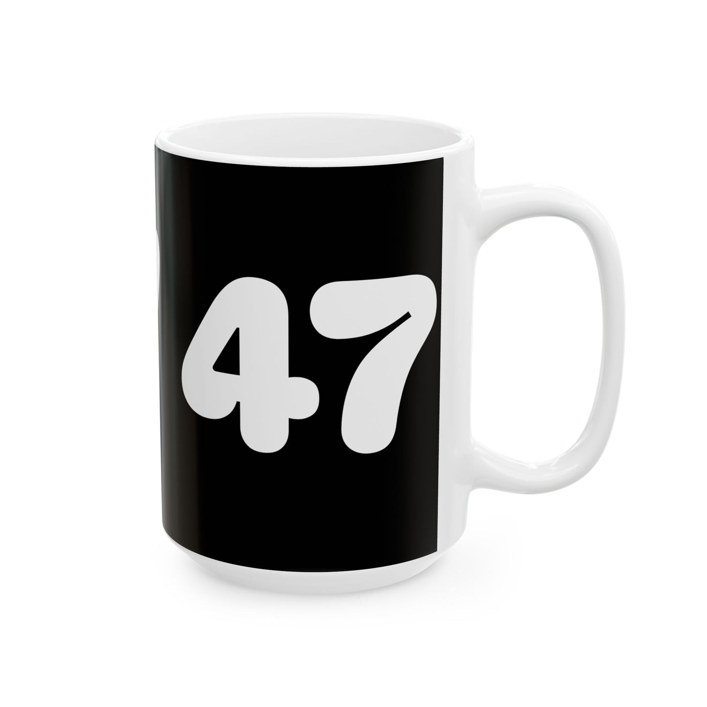 Black 45/47 Ceramic Mug, (B/W) (11oz, 15oz)