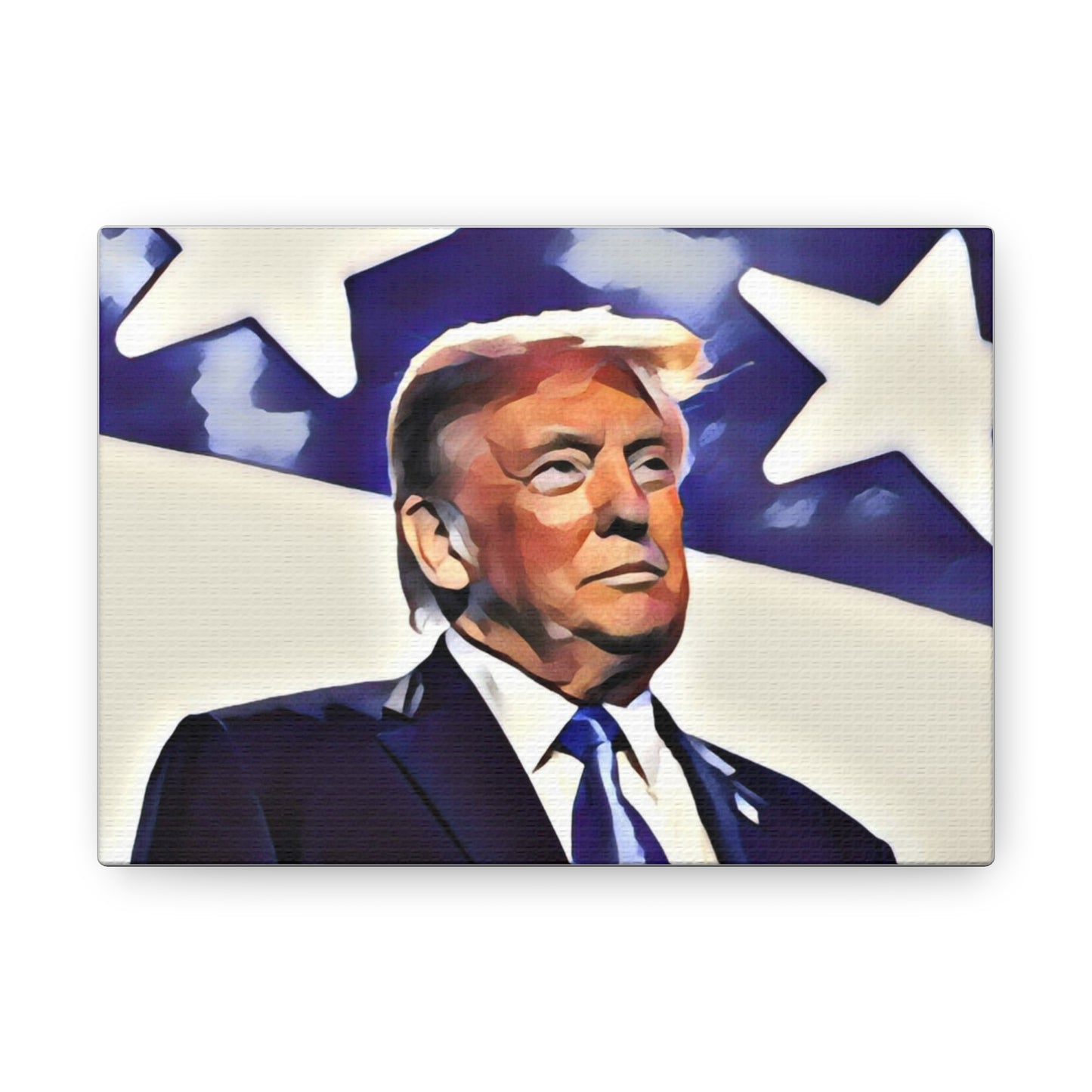 Canvas Gallery Wrap - Donald Trump with American Flags