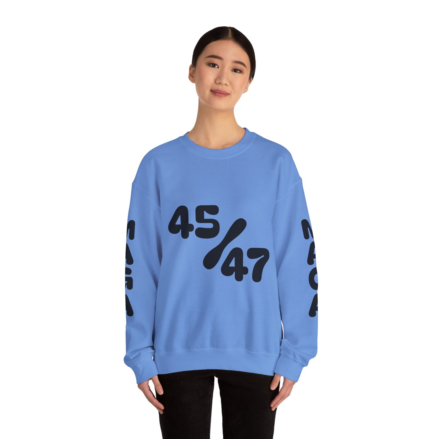 Black 47/45 MAGA on sleeves Unisex Heavy Blend™ Crewneck Sweatshirt