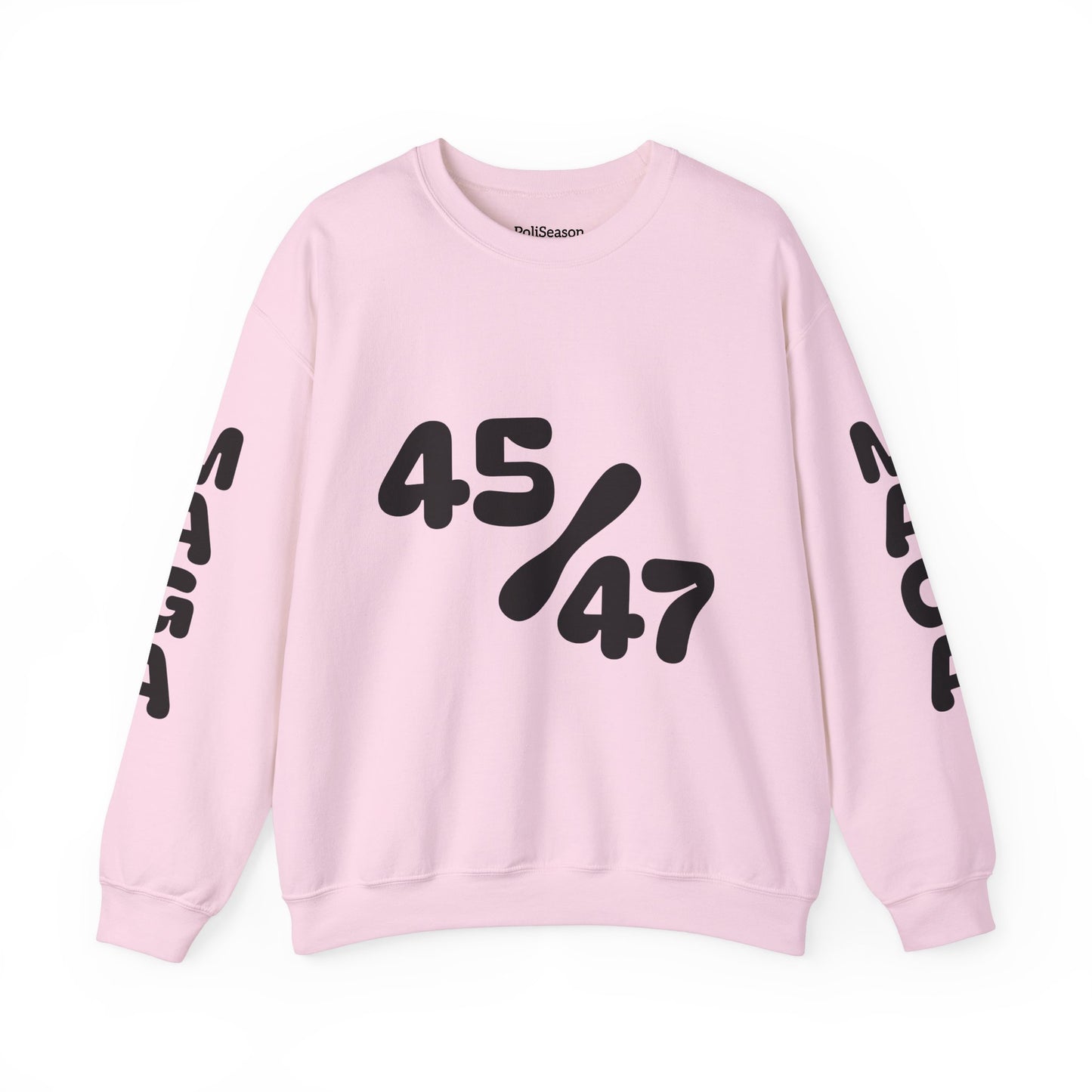 Black 47/45 MAGA on sleeves Unisex Heavy Blend™ Crewneck Sweatshirt