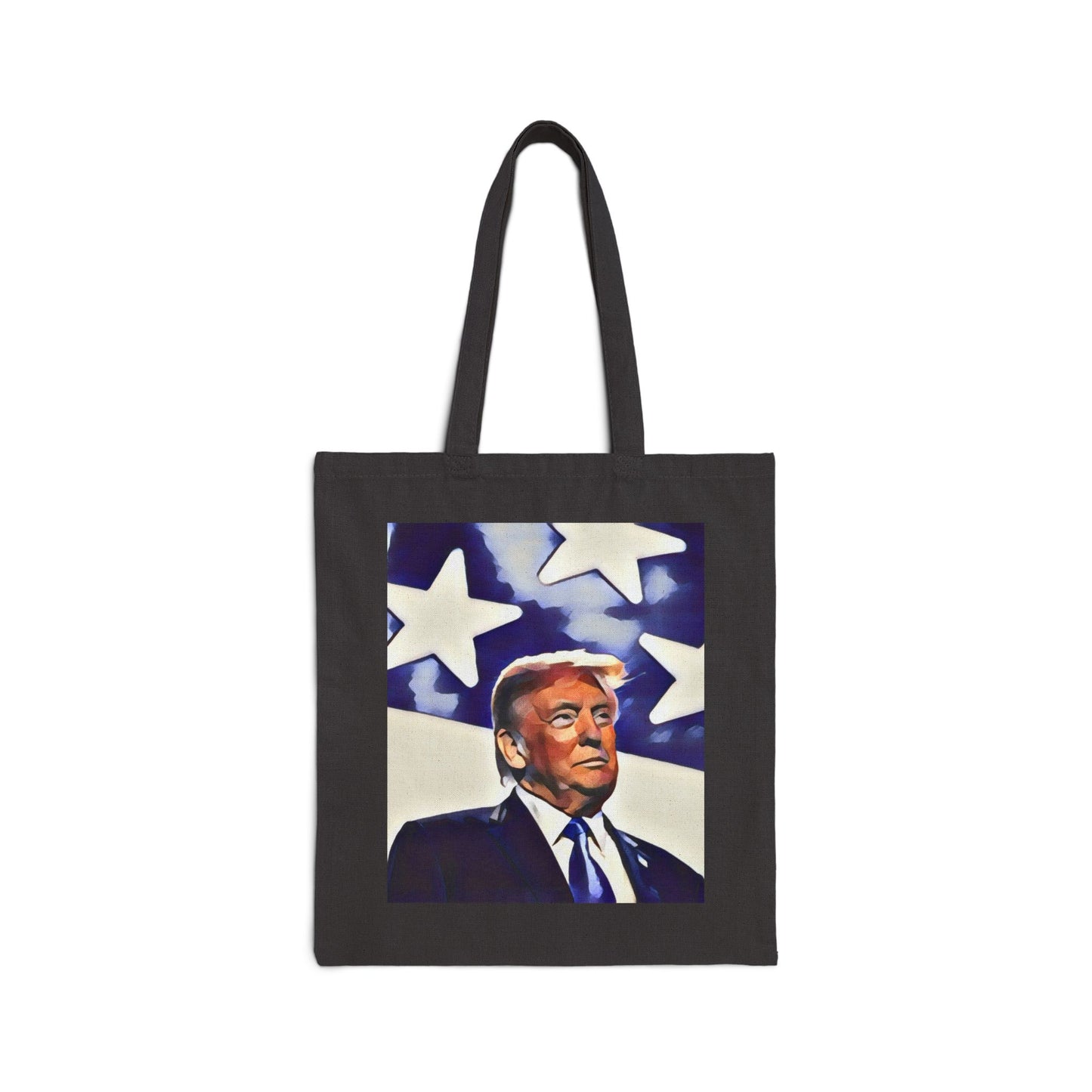 Canvas Tote Bag - Donald Trump American Flag Design