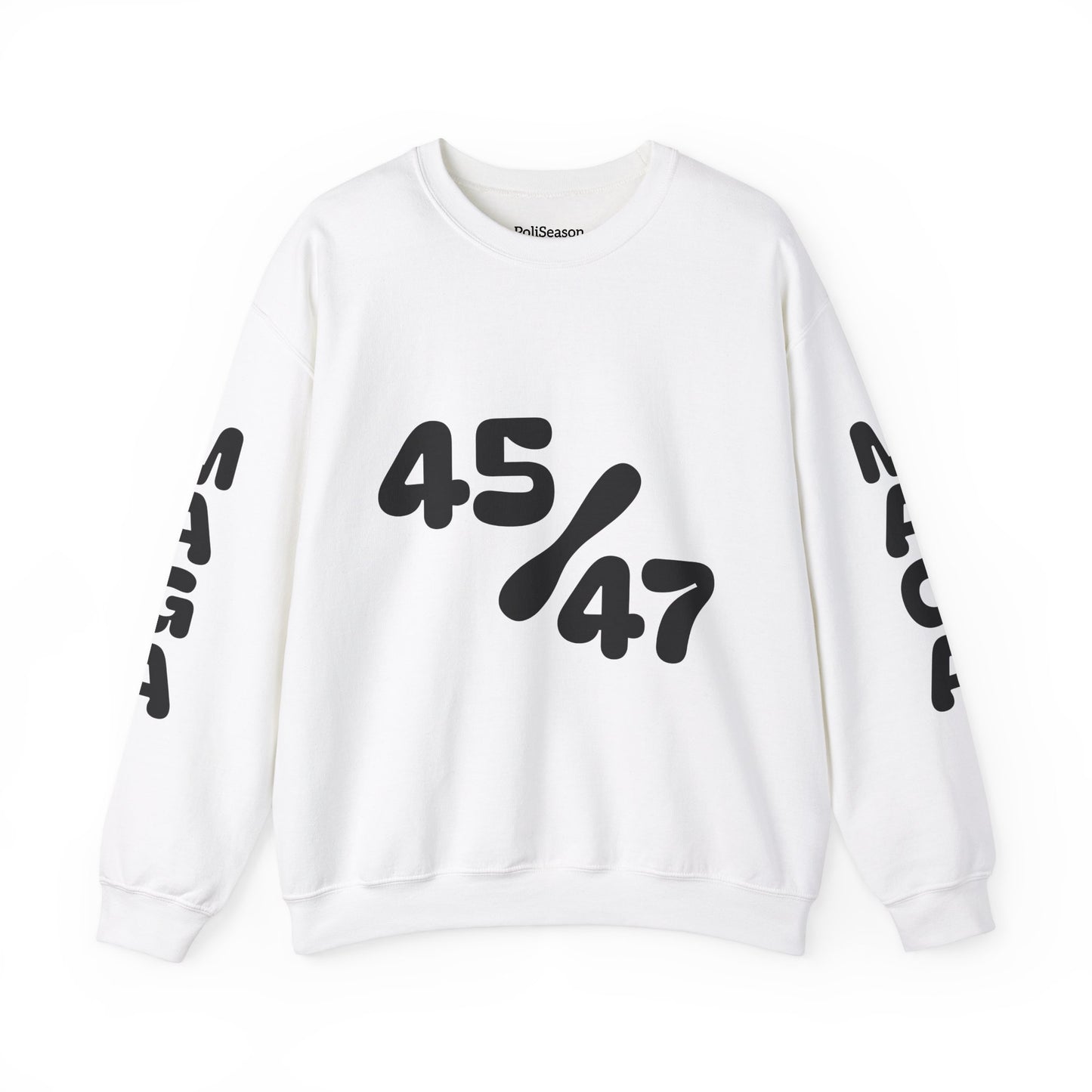 Black 47/45 MAGA on sleeves Unisex Heavy Blend™ Crewneck Sweatshirt