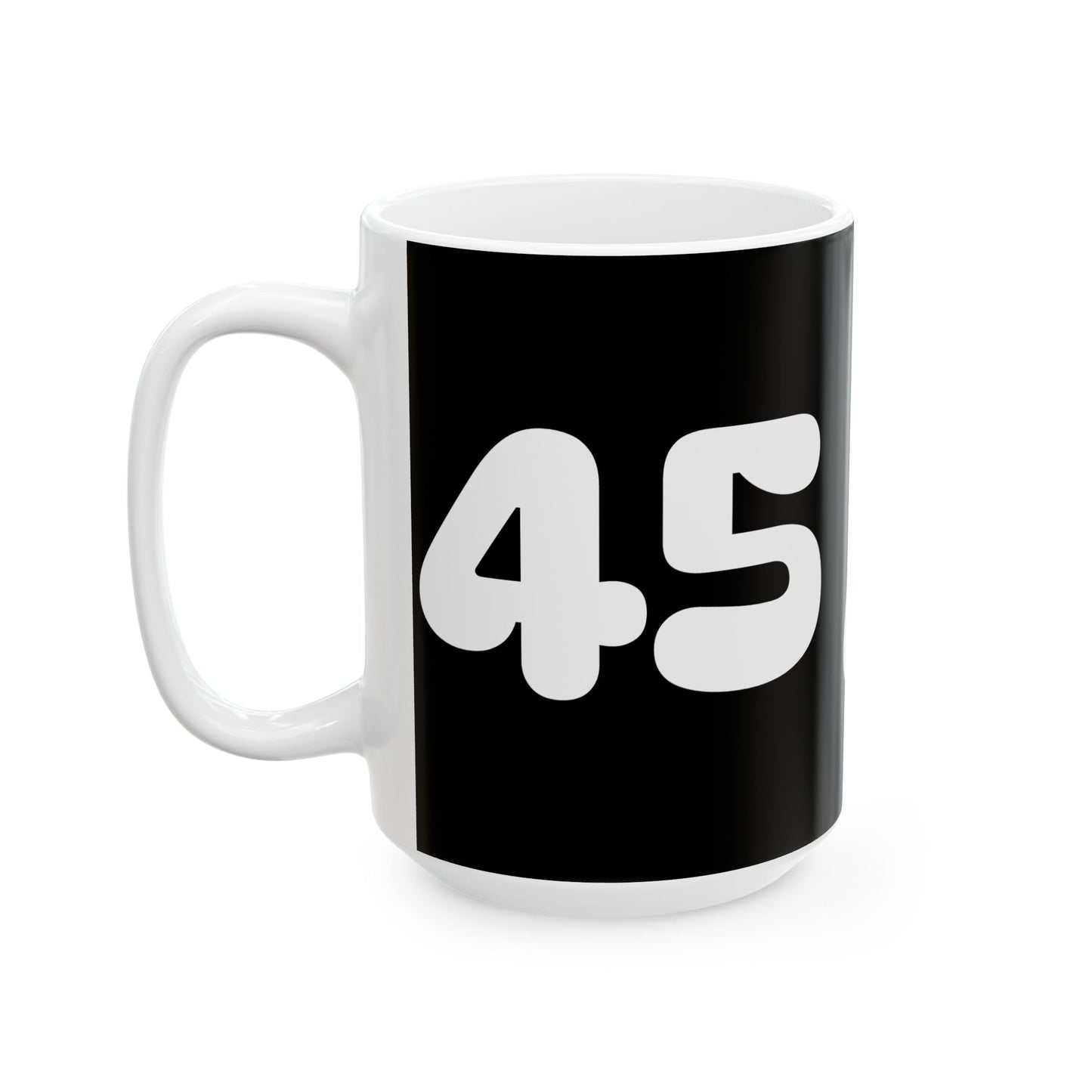 Black 45/47 Ceramic Mug, (B/W) (11oz, 15oz)